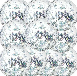 10 Pieces Inflatable Beach Balls 16 Inch Glitter Summer Swimming Pool Balls