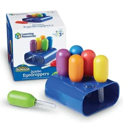 6 Pieces Jumbo Colorful Eyedroppers -  Ages 3+, Science Class Tools, Preschool Science, Sensory Accessories,Droppers for Kids,Back to School Supplies