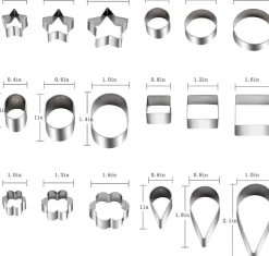 30 Pieces Mini Stainless Steel Various Shapes Cookie Cutter Set