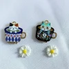2 Pieces Needle Minder Cartoon Cup Cat Cute Needle Holders Magnet for Modern Cross Stitch Embroidery Accessories