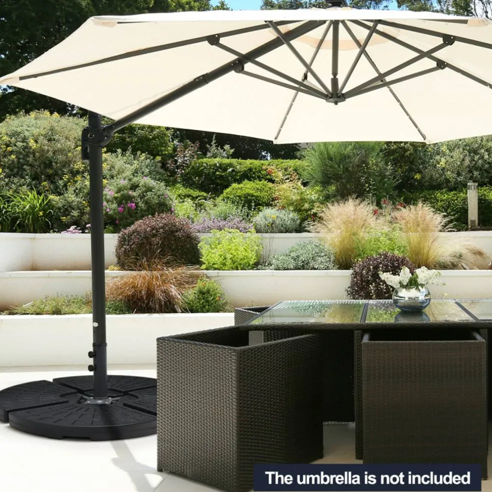 4 Pieces Outdoor Cantilever Offset Patio Umbrella Base