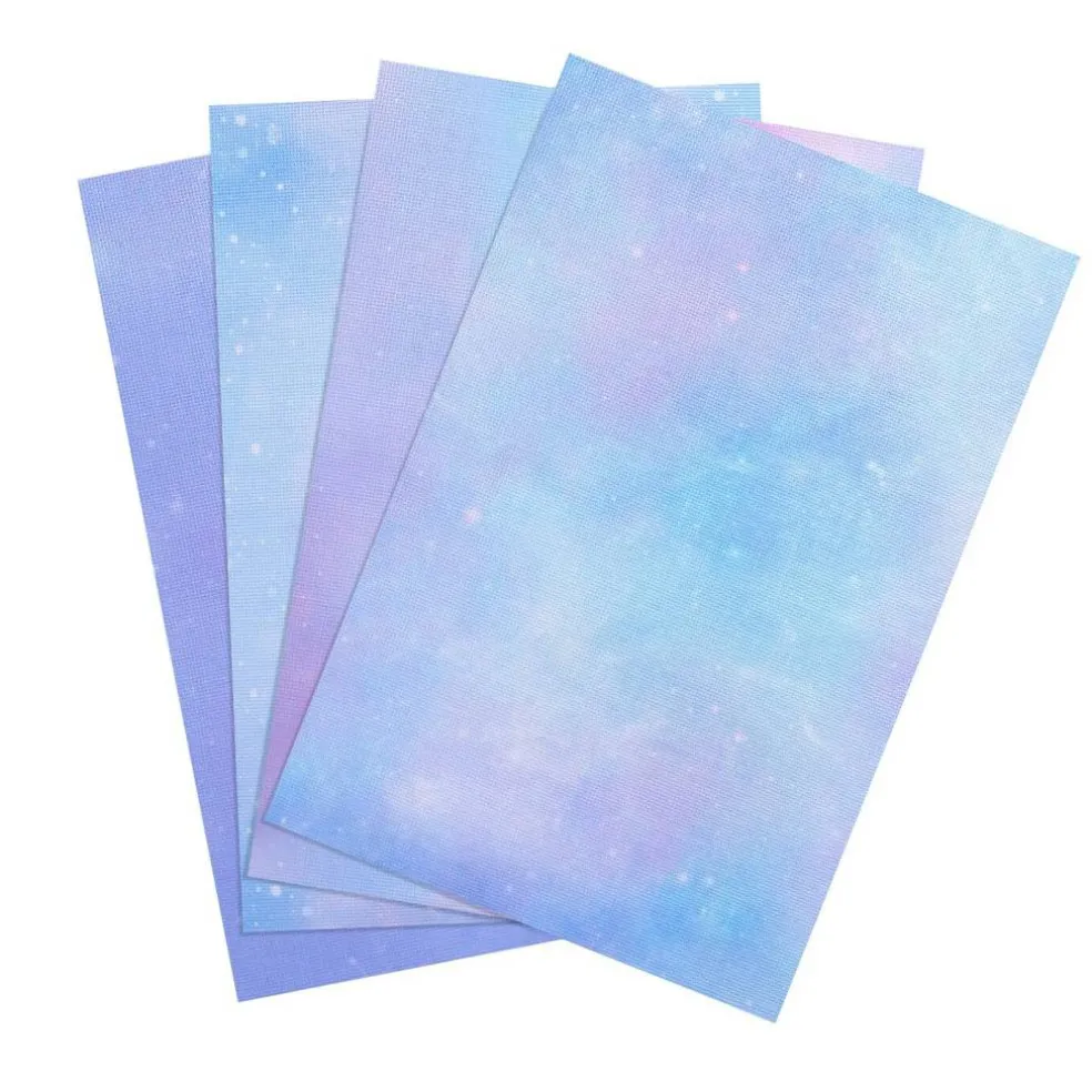 4 Pieces Printed Aida Cloth 14 Count Cross Stitch Fabric, Embroidery Cloth, 18 x 12 Inch, Starry Sky Printed Patterns