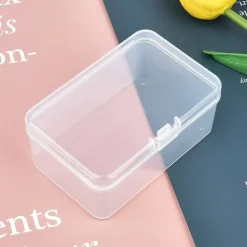 20 Pieces Rectangular Clear Plastic Storage Containers Box with Hinged Lid for Beads and Other Small Craft Items (3.35 x 2.17 x 1.38 inch)