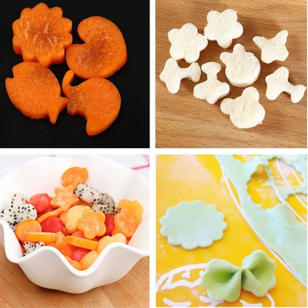 18 Pieces Vegetable Cutter Shapes Set Mini Sizes Cookie Cutters Set Fruit Cookie Stamps Mold