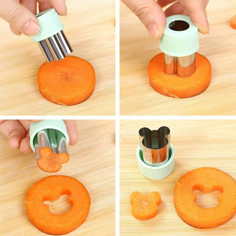 18 Pieces Vegetable Cutter Shapes Set Mini Sizes Cookie Cutters Set Fruit Cookie Stamps Mold