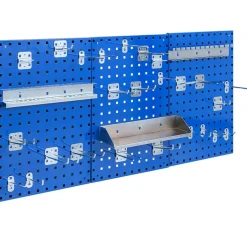 28 Pieces Wall-Mounted Pegboard Kit with 2 Storage Shelf Ideal for Garage Workshop