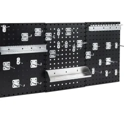 28 Pieces Wall-Mounted Pegboard Kit with 2 Storage Shelf Ideal for Garage Workshop