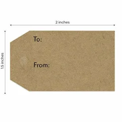 500 Pieces 1.15" x 2" Natural Brown Kraft to and from Gift Tag Stickers / Brown Kraft to from Present Labels/Christmas Holiday Present Labels/Made in The USA