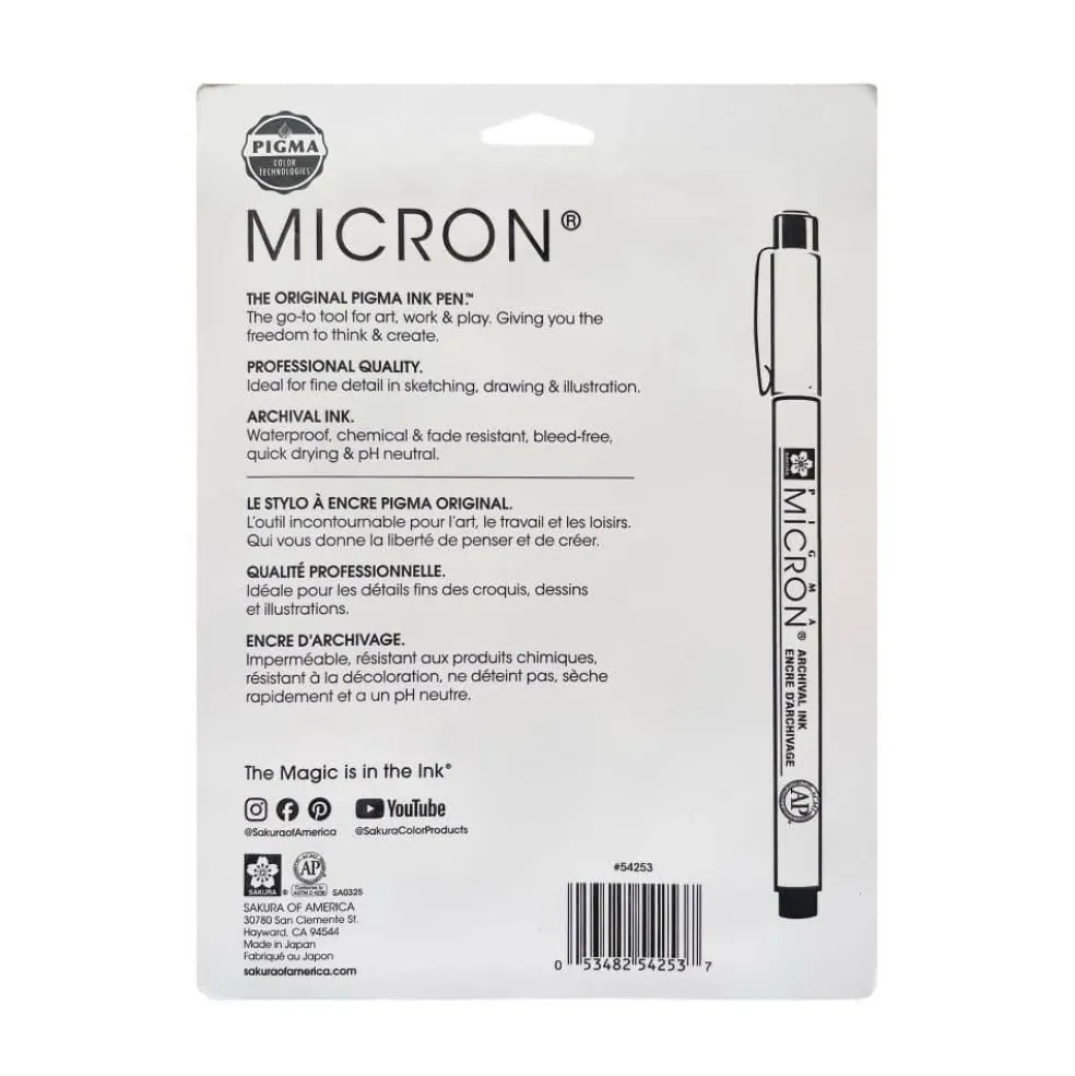 Pigma® Micron™ 01 8 Color Rainbow Fine Line Pen Set