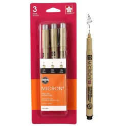 Pigma® Micron™ Fine Line Black 3 Piece Pen Set