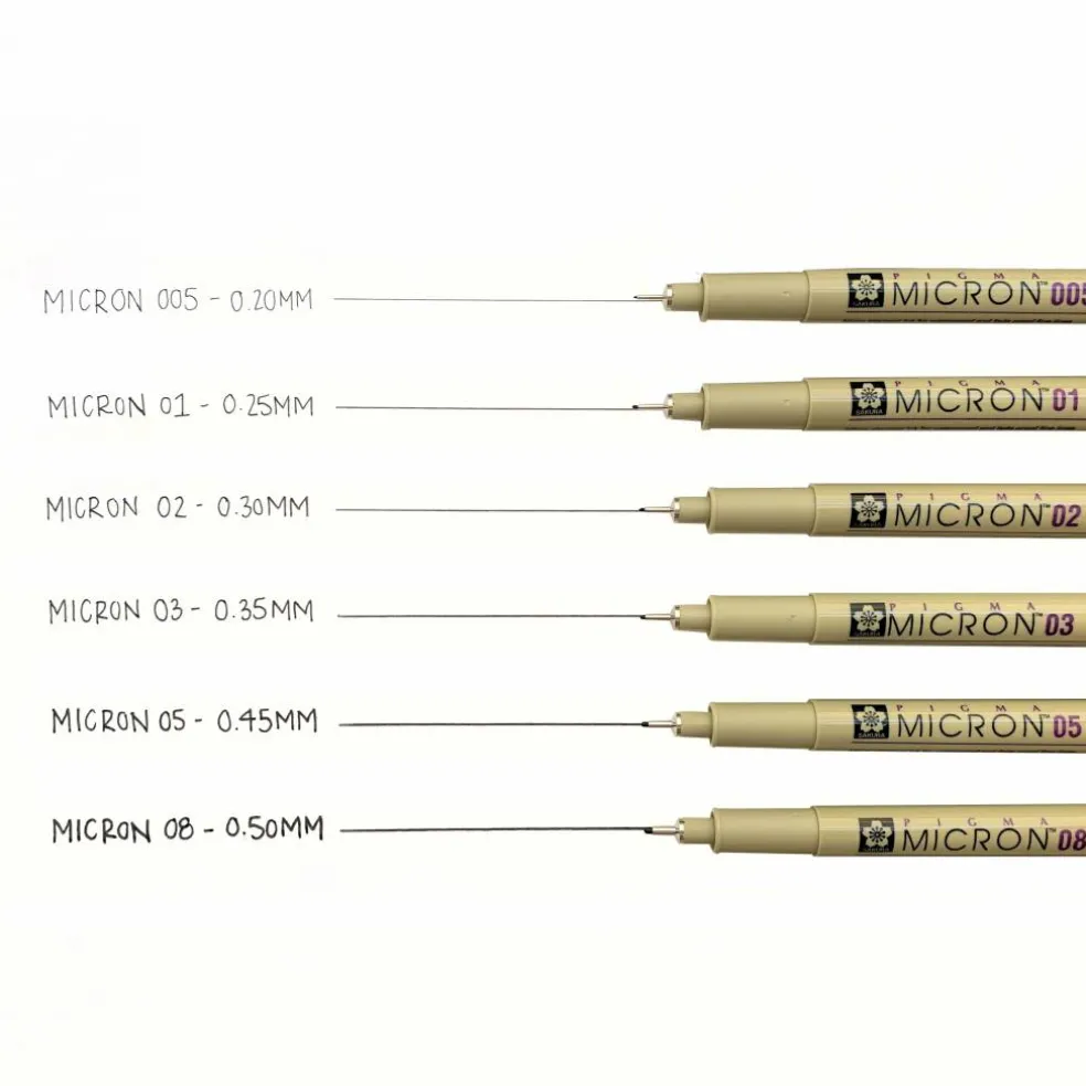 Pigma® Micron® Fine Line Black 6 Piece Pen Set