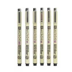 Pigma® Micron® Fine Line Black 6 Piece Pen Set