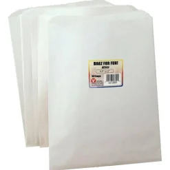 Pinch Bottom Paper Bags, 8.5" x 11", White, 50 Per Pack, 3 Packs