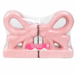 Pink Bow Book End Set