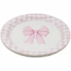 9" Pink Bow & Gingham Dinner Plates, 10ct. by Celebrate It™