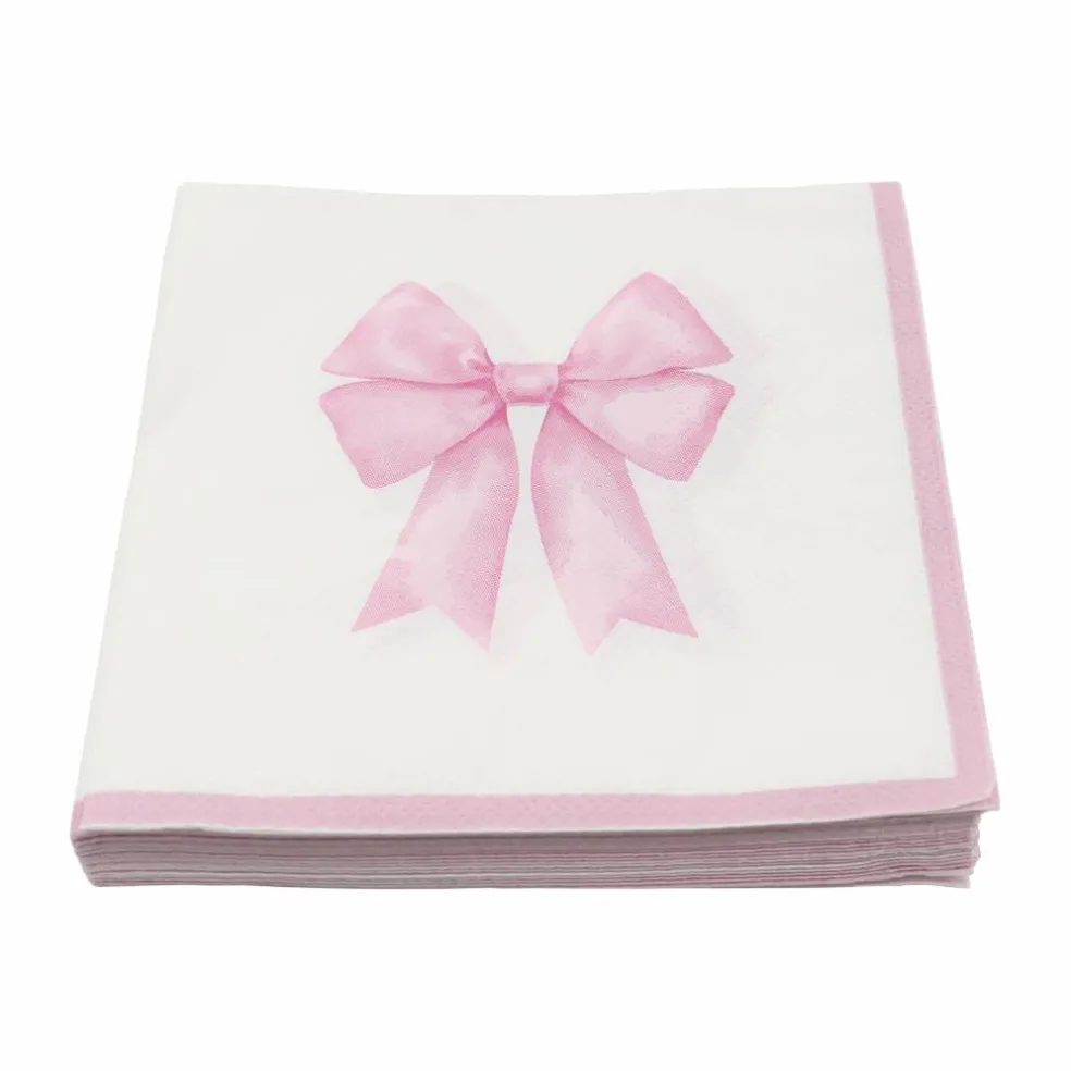 Pink Bow Paper Beverage Napkins, 20ct. by Celebrate It™