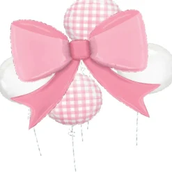 Pink Bow 5-Piece Foil Balloon Bouquet