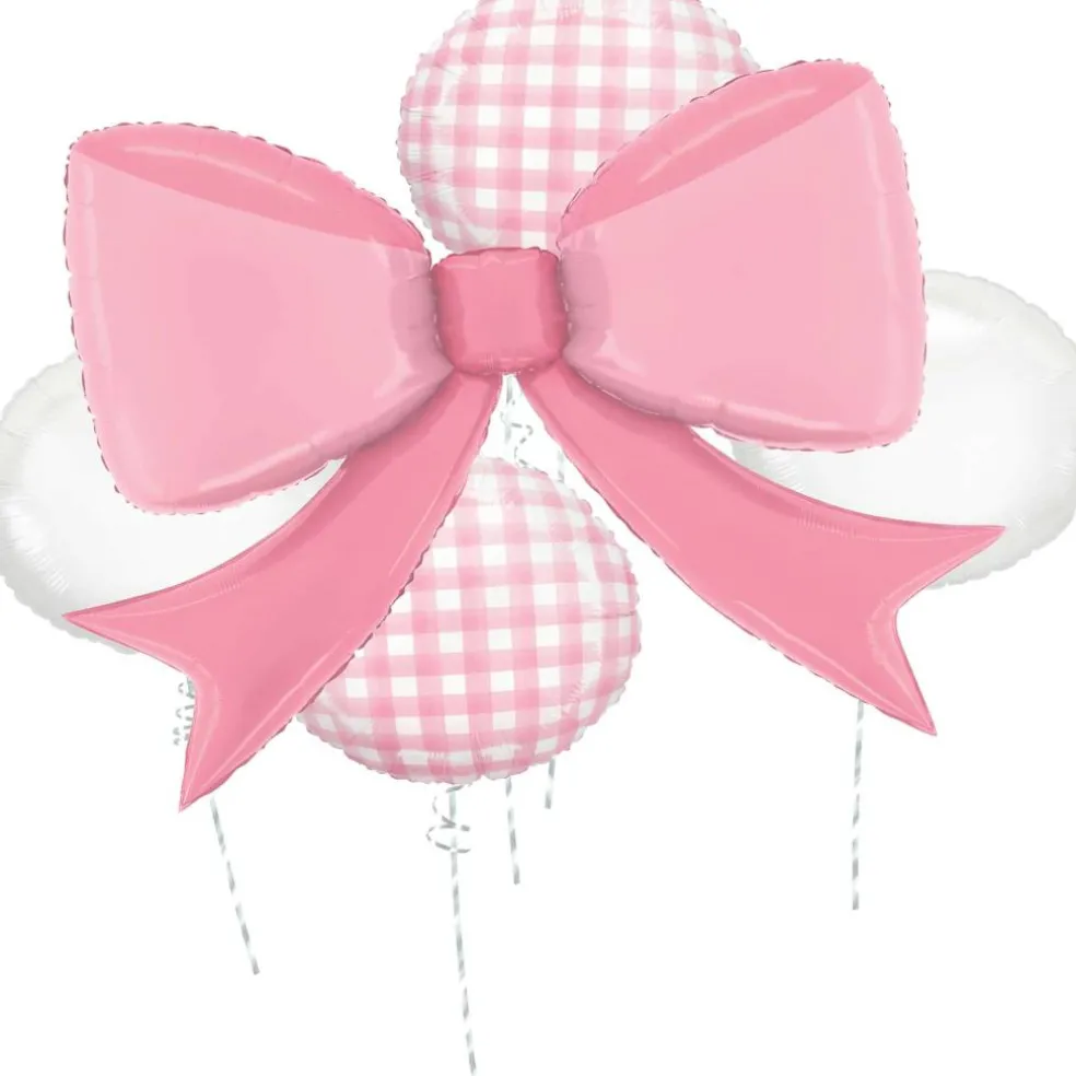 Pink Bow 5-Piece Foil Balloon Bouquet