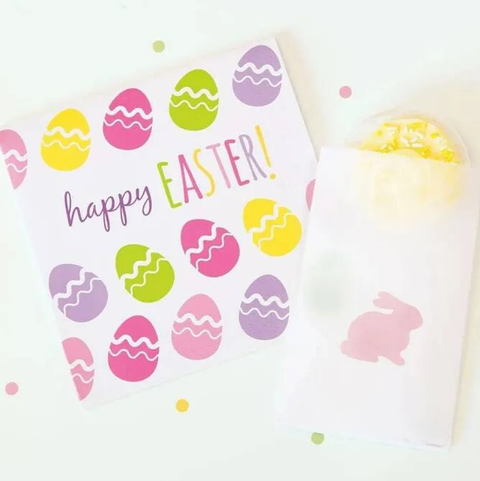 Pink Bunny Easter Glassine Treat Bags 8ct