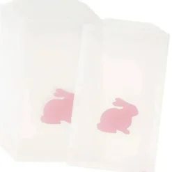 Pink Bunny Easter Glassine Treat Bags 8ct