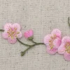 Pink Cherry Blossom - Left Embroidered, Iron on Patch
