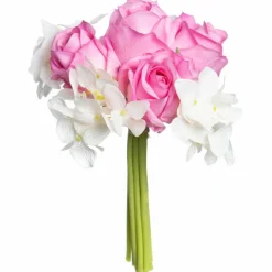 11" Pink & Cream Rose & Hydrangea Real Touch Deluxe Bush by Ashland®