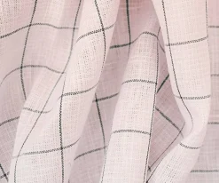 Pink-Deep Gray-White Spence Bryson Check Grid Irish Linen Woven Fabric By the Yard