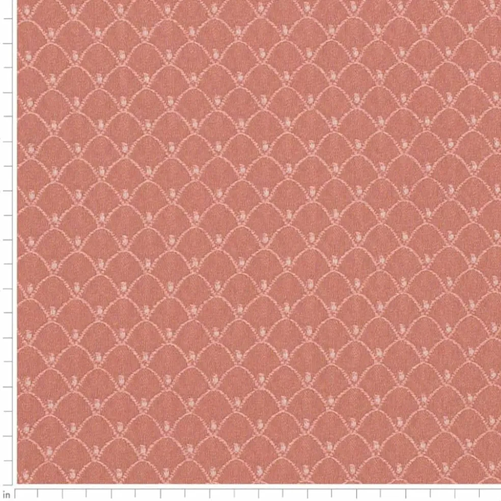 Pink Fade Resistant Abstract Small Scale Woven Pattern Upholstery Fabric by The Yard - SKU: Jefferson Rose