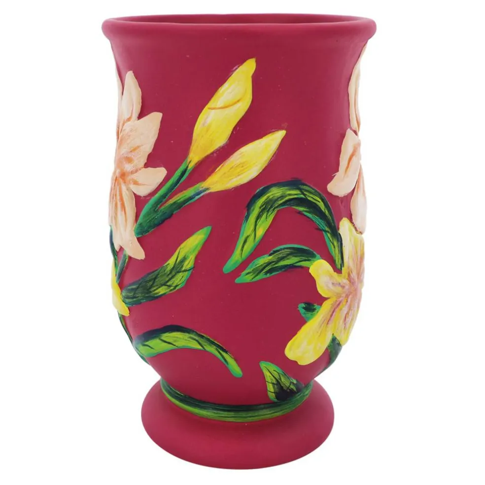 7" Pink Floral Ceramic Vase by Ashland®
