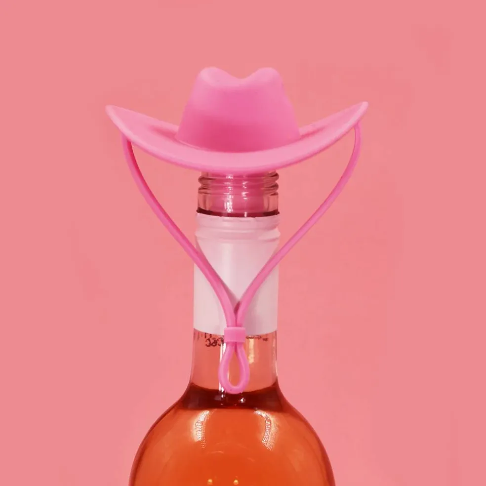 Pink Giddy Up Cowboy Hat Wine Stopper