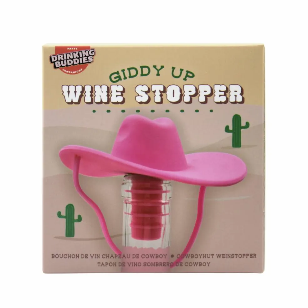 Pink Giddy Up Cowboy Hat Wine Stopper