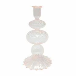 Pink Glass Taper Candle Holder by Ashland®