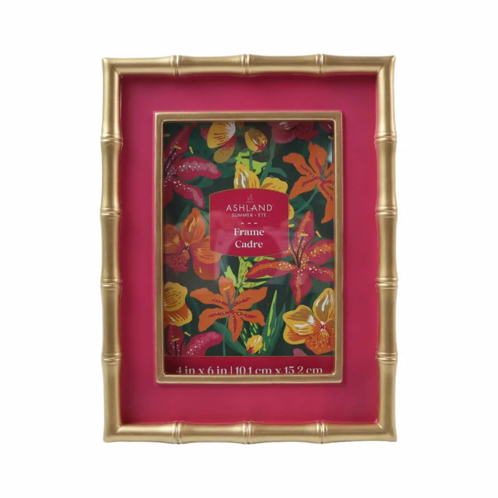 Pink & Gold Bamboo-Edge Tabletop Frame by Ashland®
