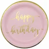 7" Pink & Gold Happy Birthday Snack Plates, 8ct. by Celebrate It™