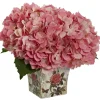 9'' Pink Hydrangea Arrangement in Floral Planter