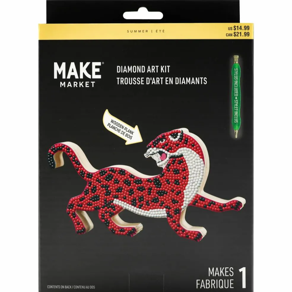 7.75" Pink Jaguar Diamond Art Kit by Make Market®