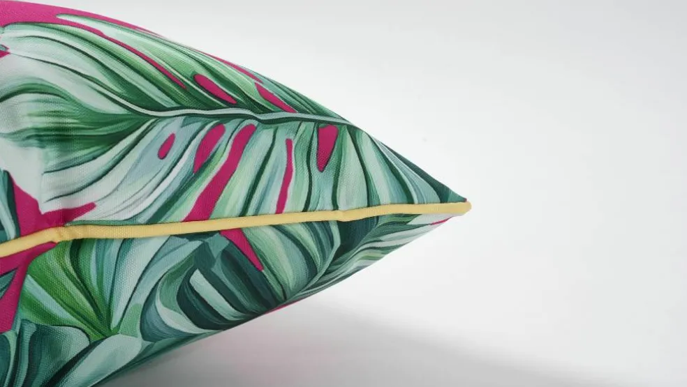 18" Pink Monstera Leaf Pillow by Ashland®
