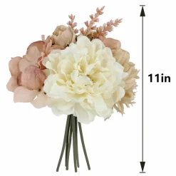 11" Pink Peony & Cream Rose Mix Bouquet by Ashland®