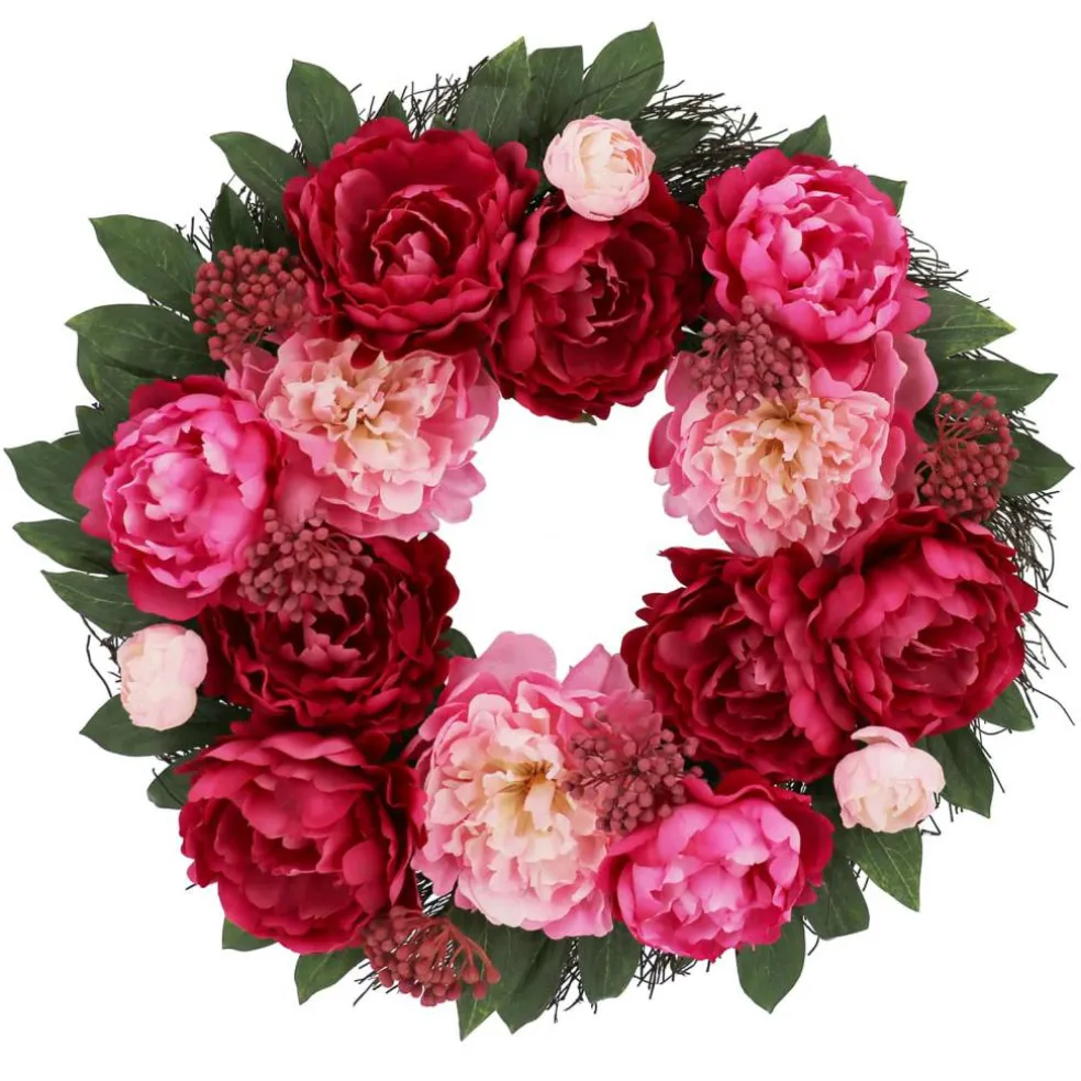22" Pink Peony Mix Real Touch Wreath by Ashland®