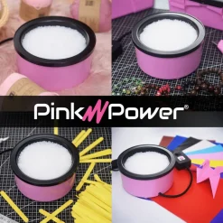 Pink Power Electric Hot Glue Pot for Crafts with 1lb Pellets, Hot Melt Glue Skillet for Crafting - Adjustable Temp 225-400 F 160ml