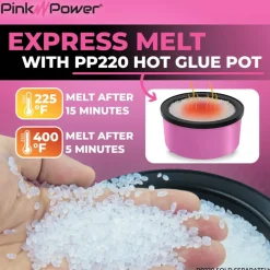 Pink Power 1 lb Hot Glue Pellets - Hot Melt Adhesive for PP220 Hot Glue Pot, Mini Glue Skillet for Floral Arrangements, Crafts & DIY Projects