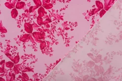 Pink-Red Poly Spandex Stretch Floral Printed Jersey Knit Fabric By the Yard