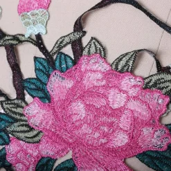 Pink Rose Bird Embroidered Applique Patch for Jackets and Dresses 14