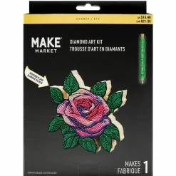 6" Pink Rose Diamond Art Kit by Make MarketĀ®