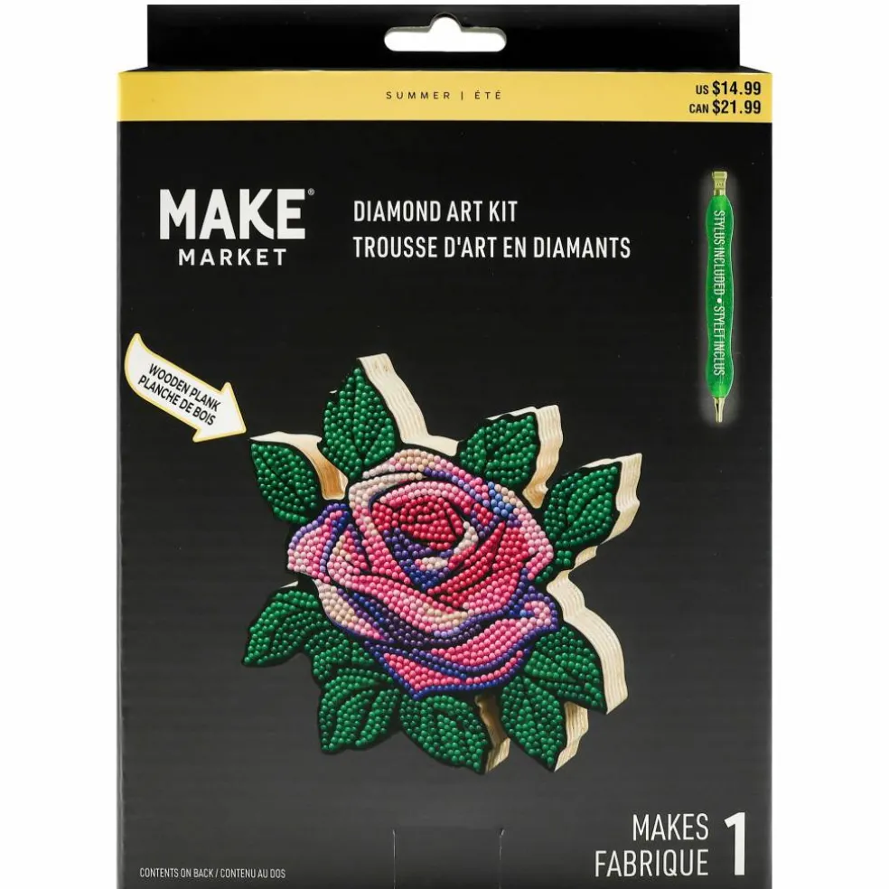 6" Pink Rose Diamond Art Kit by Make Market®