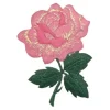 Pink Rose, Flowers, Embroidered, Iron on Patch