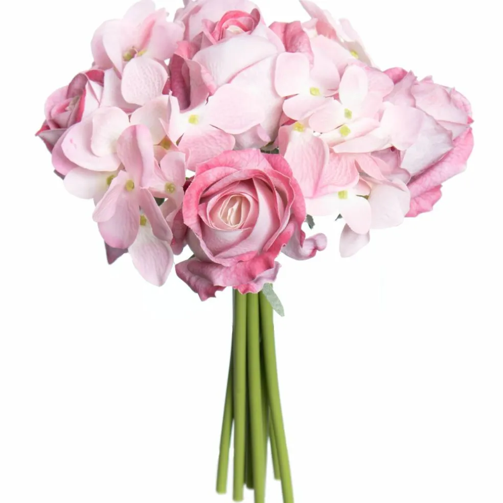 11" Pink Rose & Hydrangea Real Touch Stem Bundle by Ashland®