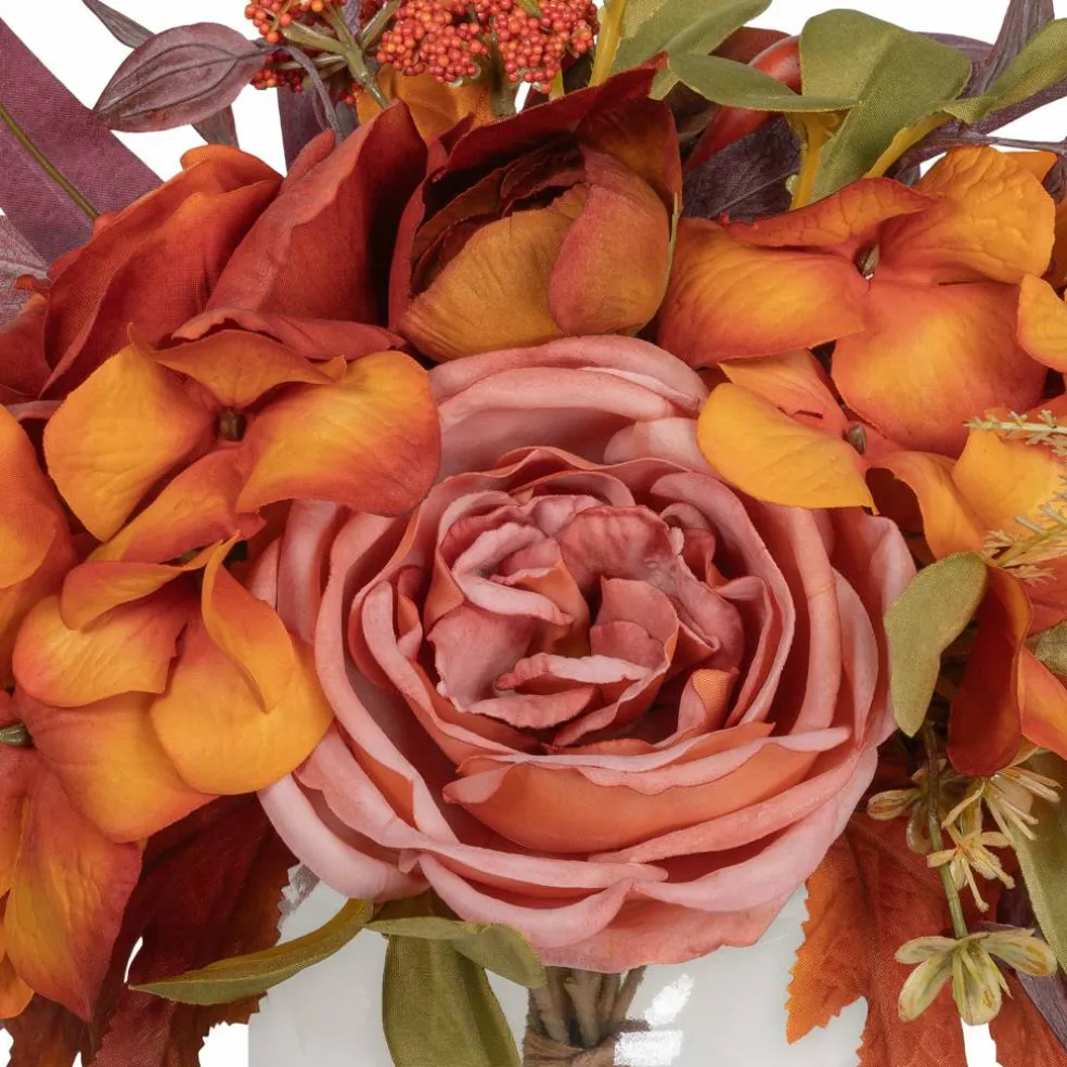 10" Pink Rose & Red Hydrangea Mix Real Touch Premade Arrangement by Ashland®