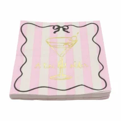 Pink Stripes Tini Bit Older Paper Beverage Napkins, 20ct. by Celebrate It™