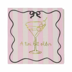 Pink Stripes Tini Bit Older Paper Beverage Napkins, 20ct. by Celebrate It™